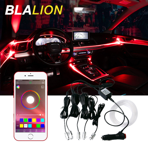 12V Led bande lumières voiture intérieur lumières ambiantes APP contrôle rvb couleur décorative néon lampe pour voiture maison partie Auto rétro-éclairage ► Photo 1/6