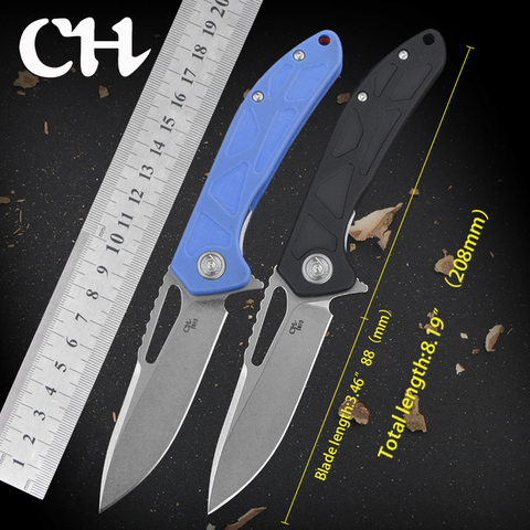 Couteau de poche géométrique léger, avec manche G10, CH 3509, lame en acier inoxydable D2, haute dureté, couteau pliant pour l'extérieur, pour le Camping ► Photo 1/6