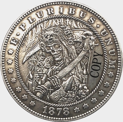 Hobo Nickel 1878-CC états-unis Morgan Dollar pièce de monnaie Type 162 ► Photo 1/2