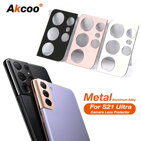 Akcoo Galaxy S21 Ultra caméra lentille protecteur métal aluminium alliage Film pour Samsung Note 20 S20 Plus caméra lentille Film antiscratch ► Photo 1/6