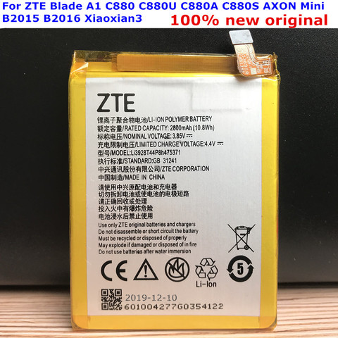 Batterie 2800mAh pour ZTE Blade A1 C880 C880U C880A C880S AXON Mini B2015 B2016 Xiaoxian3, nouvelle collection ► Photo 1/4
