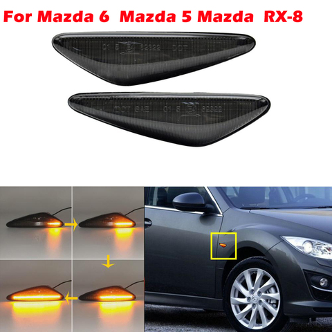 Feu de position latéral LED ambre dynamique, pour Mazda MX-5 MX-6 16-up, RX8 09-12, NISSAN Lafesta autoroute Star, FAIT 124 ► Photo 1/6