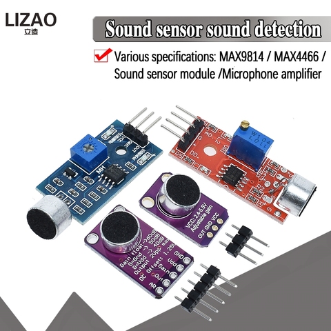 Vente de module de capteur sonore capteur de contrôle du son MAX4466 MAX9814switch détection sifflet commutateur microphone amplificateur pour Arduino ► Photo 1/6