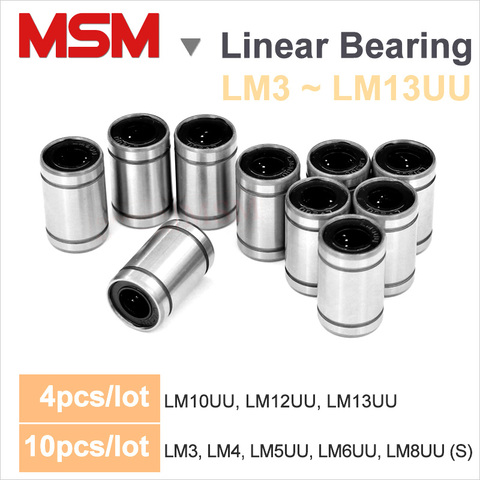 Roulements linéaires MSM LM UU 3mm 4mm 5mm 6mm 8mm 10mm 12mm 13mm rodamientos lames linéaires revêtement cnc pièces d'imprimante 3d ► Photo 1/1