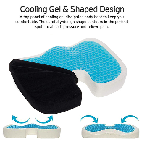 Coussin orthopédique Coccyx en mousse à mémoire de forme, pour siège en U, chaise de Massage, pour siège de voiture, gel de voyage respirant ► Photo 1/6