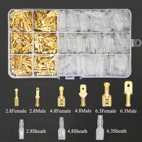 420 pièces 2.8/4.8/6.3mm mâle femelle bêche connecteurs fil sertissage bornier avec manchon isolant assortiment Kit ► Photo 1/6