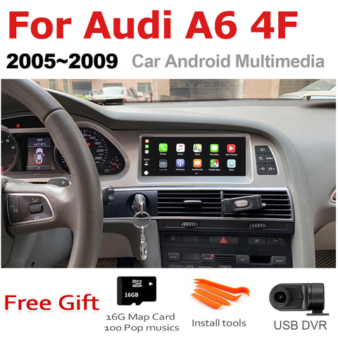 TBBCTEE-voiture Android Audi A6 4F 2005 2006 2007 2008 2009 MMI 2G 3G GPS Radio de Navigation, Android Auto, lecteur multimédia Hi-Fi ► Photo 1/6