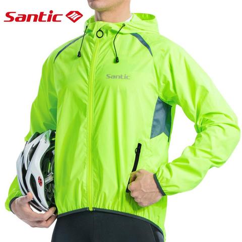 Santic coupe-vent cyclisme vestes pour hommes respirant réfléchissant équitation vêtements vélo à manches longues maillots vélo peau vent manteau ► Photo 1/6