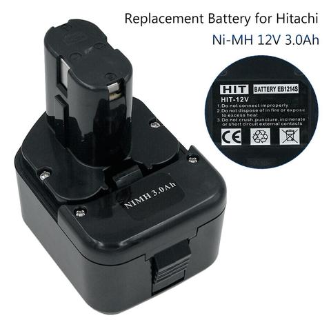 12V 3000mAh Ni-Mh Batterie pour outil Électrique Sans Fil pour Hitachi EB1214S EB1220HL EB1222HL EB1226HL EB1230HL EB1230R EB1230X ► Photo 1/6