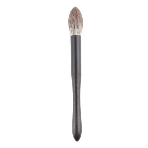 Pinceaux de maquillage professionnels faits à la main, brosse ronde en poils de renard doux, surligneur, manche en ébène, outil cosmétique ► Photo 1/5