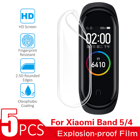 Protecteur d'écran pour Xiaomi Mi bande 5 Film HD souple Film de protection pour Xiaomi Miband 5 4 Band5 bande 5 bande 4 Film de protection ► Photo 1/6