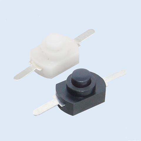 Mini interrupteur bouton-poussoir pour torche, 1 pièce/5 pièces, 1A 30V DC 250V, blanc/noir, verrouillage on/Off ► Photo 1/2