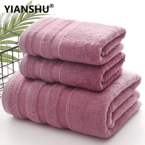 YIANSHU bambou Fiber serviettes de bain ensemble Super doux respirant bambou petite serviette maison salle de bain gant de toilette pour adultes ► Photo 1/6