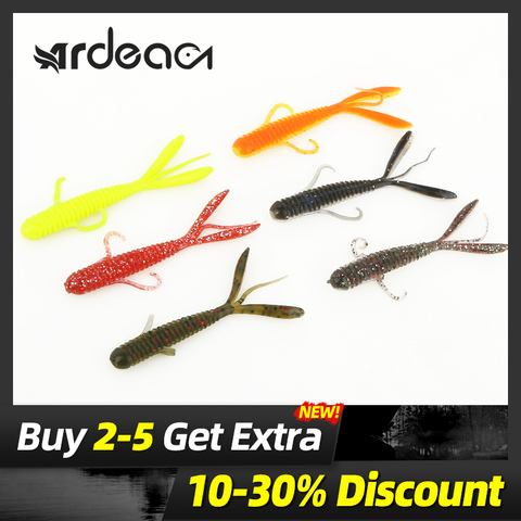 Ardea – lot d'appâts souples en Silicone pour la pêche, pack de leurres pour attraper des poissons, matériel pour pêcher des truites, des carpes, des bars, des brochets, hiver, 72mm, 1.3g, 10 pièces ► Photo 1/6