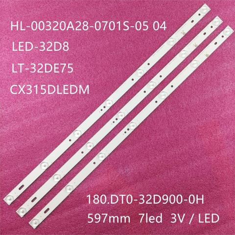 Bandes de rétro-éclairage LED pour BBK 32LEM-1007 32LEM-1009/T2 LED barres de télévision HL-00320A28-0701S-04 règles de bandes B0 ZDCX32D07-ZC14FG-05 ► Photo 1/5