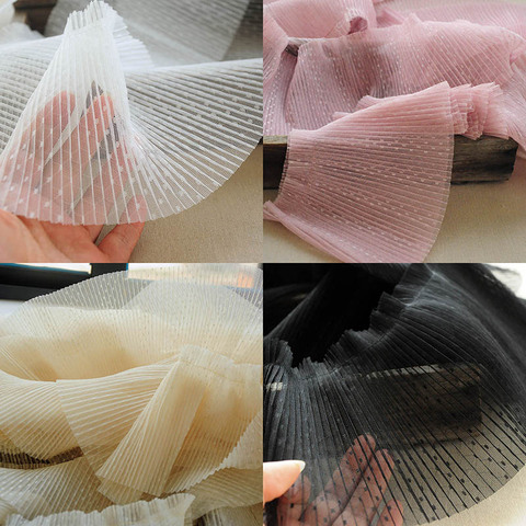 Tissu en dentelle à pois de haute qualité, Tulle, ruban en dentelle brodée, garniture de couture, Guipure, en dentelle élastique, robes de mariée, 15cm, 1Yard, KP2 ► Photo 1/5