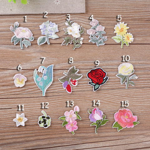 Patchs de fleurs japonais avec broderie en fer sur vêtements, autocollant sur T-shirt, Badge à appliquer ► Photo 1/6