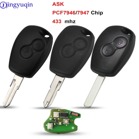 Jingyuqin 10p voiture à distance clé costume pour Renault Megane Modus Clio Kangoo Logan Sandero Duster ASK PCF7946/PCF7947 avec 433mhz puce ► Photo 1/3