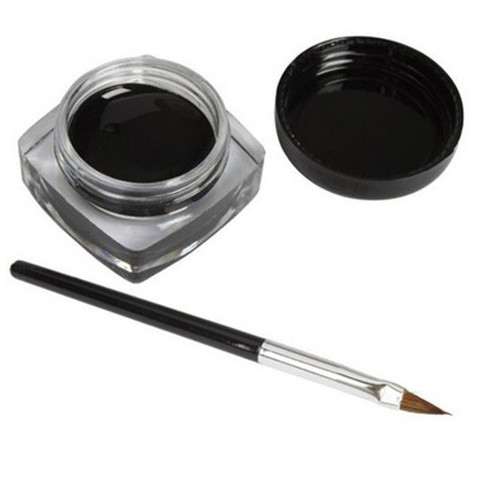 Eyeliner étanche pour les yeux, crayon cosmétique liquide noir, Gel d'ombre, maquillage + brosse, liquide noir ► Photo 1/6