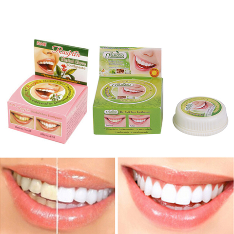 1Pc couleur dentifrice blanchiment des dents dentifrice enlever tache antibactérien allergique naturel à base de plantes girofle thaïlande dentifrice ► Photo 1/6