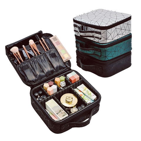 Marque beauté brosse maquillage sac voyage professionnel femmes cosmétique Case grande capacité maquillage boîte nécessaire étanche sac cosmétique ► Photo 1/6