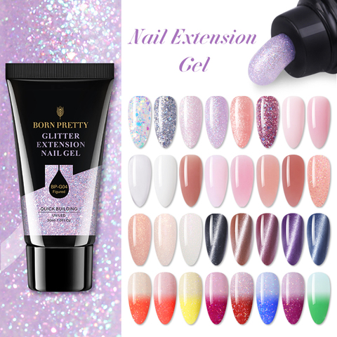 Gel d'extension rose argenté d'extension de doigt de Gel acrylique de paillettes de 30ml ► Photo 1/6