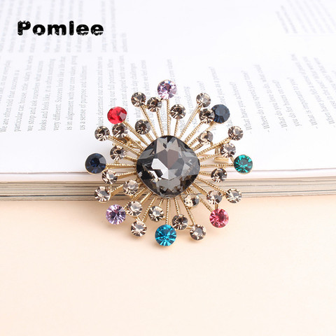 Pomlee – broche avec strass pour femme, 4 couleurs au choix, Vintage, feu d'artifice, manteau élégant, bijoux de haute qualité, automne ► Photo 1/6