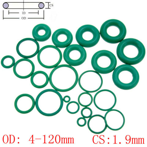 Joint torique en caoutchouc fluoré vert FKM CS 1.9mm OD 4-120mm ► Photo 1/5