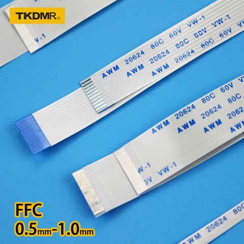 TKDMR – câble plat et flexible FFC FPC LCD, AWM 20624 80C 60V VW-1 FFC-0.5MM 4P/5P/6P/8P/10P/12P/14P/16P/18P/20P/24P/26P/30P/32P ► Photo 1/6