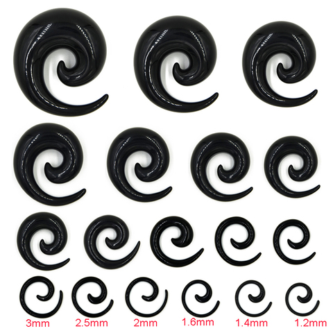 Showlove 2 pièces Acrylique Jauges D'oreille Spirale Oreille Étirement Bouchons Et Tunnel Expandeurs Corps Piercing Bijoux (1.2-14mm) ► Photo 1/6