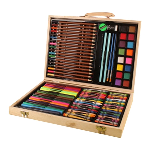 Ensemble de pinceaux pour enfants boîte en bois maternelle peinture outils cadeau Art fournitures ► Photo 1/6