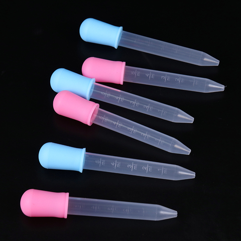 1PC petit Silicone plastique alimentation médecine liquide oreille oeil gradué Pipette compte-gouttes 5ml pour fournitures de laboratoire scolaire ► Photo 1/6