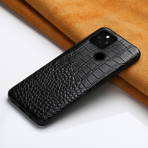 Coque de téléphone pour Google Pixel 5 Pixel 4 Pixel 4A Pixel 4A 2022 5G luxe en cuir véritable 360 housse de protection complète Funda pare-chocs ► Photo 1/6