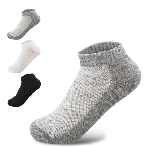 20 pièces = 10 paire respirant hommes chaussettes courtes cheville chaussettes hommes solide maille haute qualité mâle bateau chaussettes offre spéciale 2022 chaude ► Photo 1/6