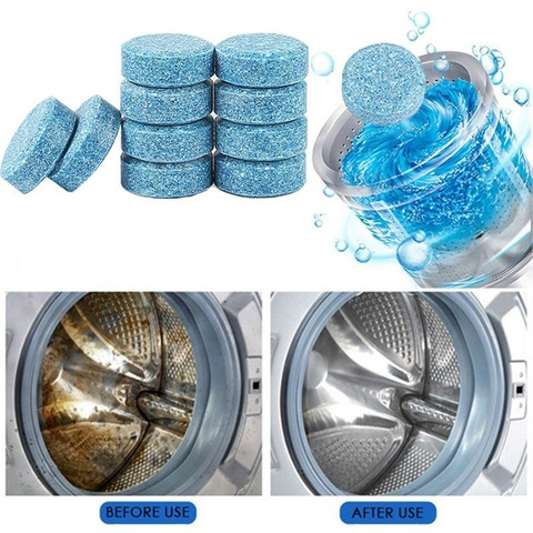 20 pièces/50Pcs lave-linge nettoyant laveuse nettoyage lave-linge nettoyant savon à lessive détergent Effervescent tablette laveuse ► Photo 1/6