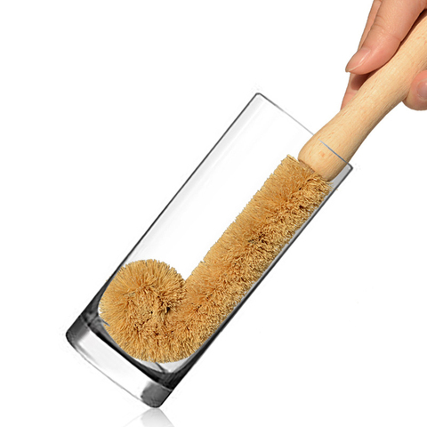 Brosse de nettoyage de cuisine en fibre de chanvre, fibre de coco naturelle, antiadhésive, dégraissant à l'huile, vaisselle, tasse, pot ► Photo 1/6