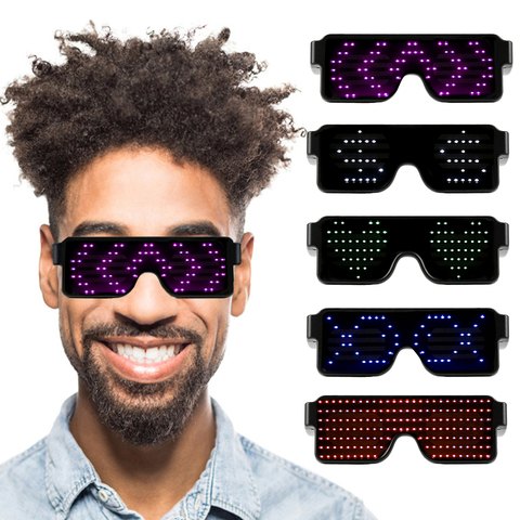 Lunettes lumineuses pour fête, 11 Modes, Flash rapide, Led, charge USB, jouets lumineux pour Concert, noël, livraison directe ► Photo 1/6