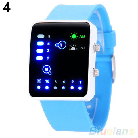 Décontracté système binaire LED cadran carré Silicone bande Quartz montre-bracelet orologio donna horloges vrouwen mode femmes montre ► Photo 1/6