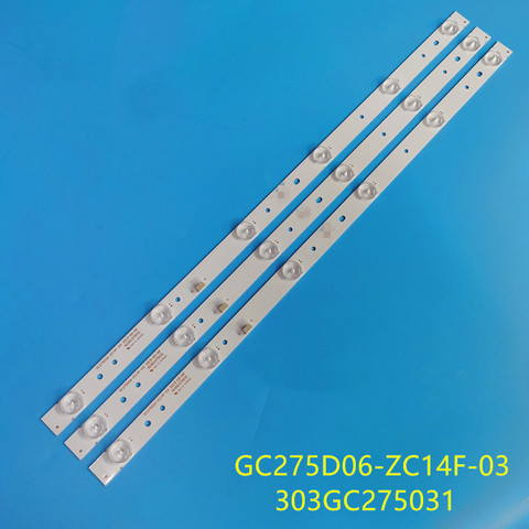 Bande de rétroéclairage LED 3 pièces/ensemble, GC275D06-ZC14F-03, GC275D06-ZC21F-03, pour 28PHF2056/T3, pièces pièce = 6LED ► Photo 1/4