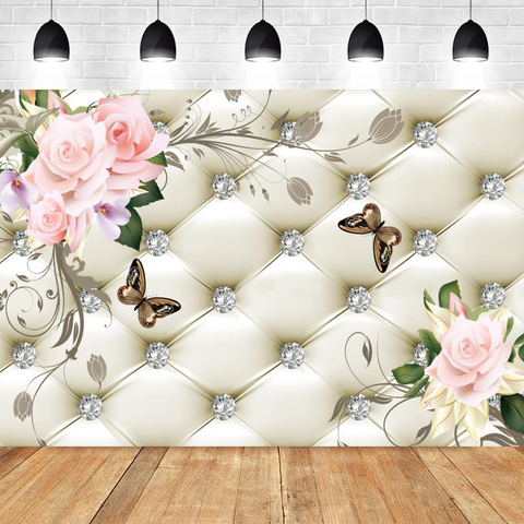 Laeacco – tête de lit à motif Floral, toile de fond pour photographie de Portrait, fête d'anniversaire, fête prénatale ► Photo 1/6
