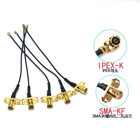 5 pièces antenne WiFi câble queue de cochon SMA femelle montage sur panneau à Ufl./IPX RF1.13 câble pour FPV Drone RC modèle Multicopter ► Photo 1/5