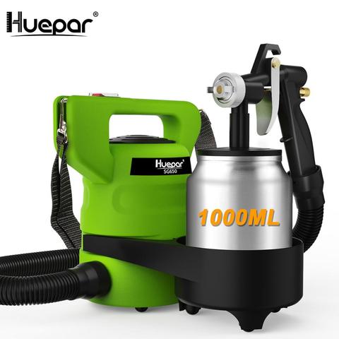 Huepar peinture pulvérisateur électrique 650 Watt pistolet 1000ml peinture conteneur avec 1.0mm buses et deux noyaux de cuivre et 3 modèle de pulvérisation ► Photo 1/6