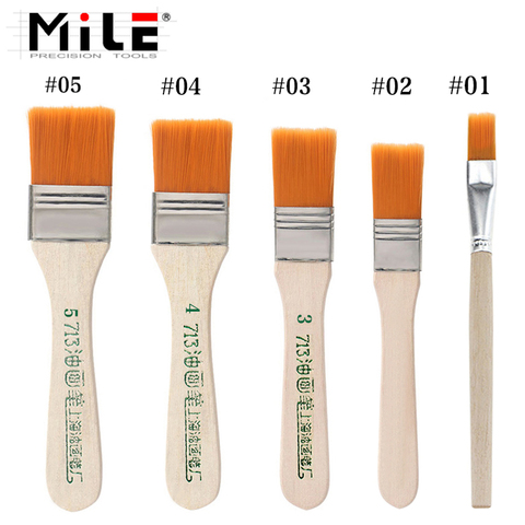 MILE – brosse de nettoyage douce pour clavier d'ordinateur, 5 pièces, nettoyeur de poussière, manche en bois pour l'électronique, téléphone portable, jeu d'outils de réparation de PCB ► Photo 1/6