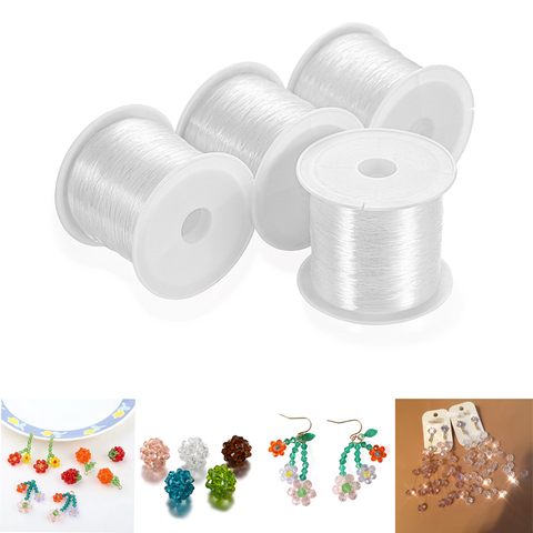 1Pc 2-8mm Transparent cristal cordon perles perles Non-extensible pêche à la main fil pour bijoux à bricoler soi-même faire des résultats fournitures ► Photo 1/6