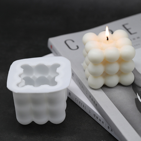 Moule à bougies en cire de soja 3D, pour aromathérapie, en plâtre, en Silicone, fait à la main, savon ► Photo 1/6