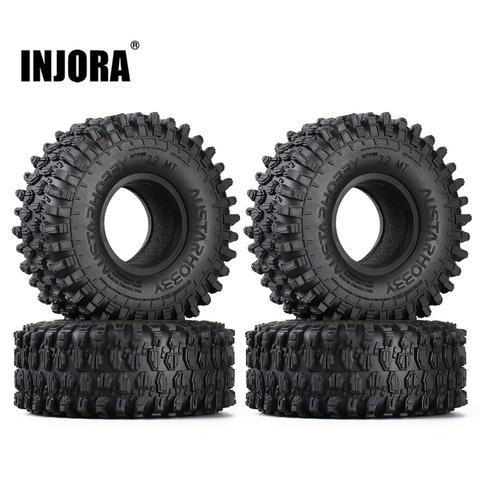 INJORA 4 pièces 130*46MM 2.2 pneus de roue de pneu de Terrain en caoutchouc pour 1/10 RC roche chenille axiale SCX10 RR10 Wraith KM5 ► Photo 1/6