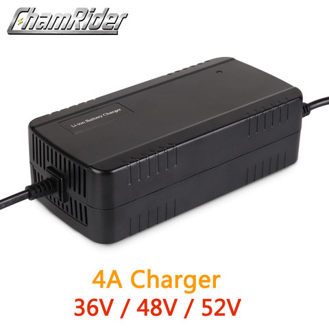 Chargeur de batterie au Lithium li-ion pour vélo électrique, 4a 36V 48V 52V DC XLR RCA ► Photo 1/6