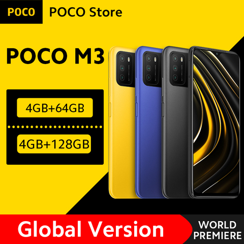 [Première mondiale en Stock] Version mondiale POCO M3 Smartphone Snapdragon 662 Octa Core 4GB 64GB/128GB 6.53 