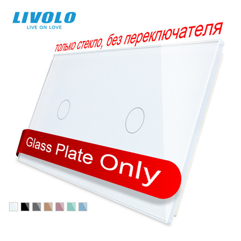 Livolo luxe blanc perle cristal verre, 151mm * 80mm, norme ue, Double panneau de verre, VL-C7-C1/C1-11 (4 couleurs) ► Photo 1/5