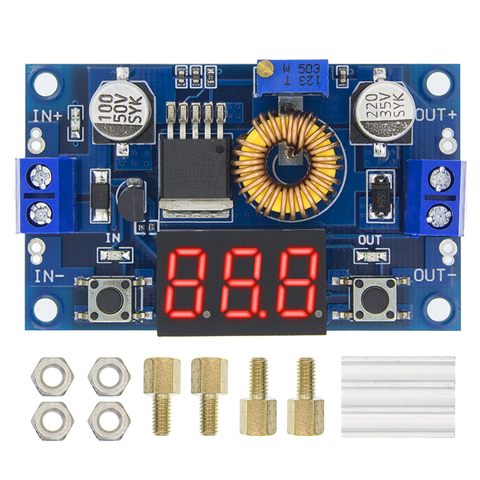 Module abaisseur réglable 5A haute puissance 75W DC-DC + module d'alimentation voltmètre LED XL4015 H32 ► Photo 1/2